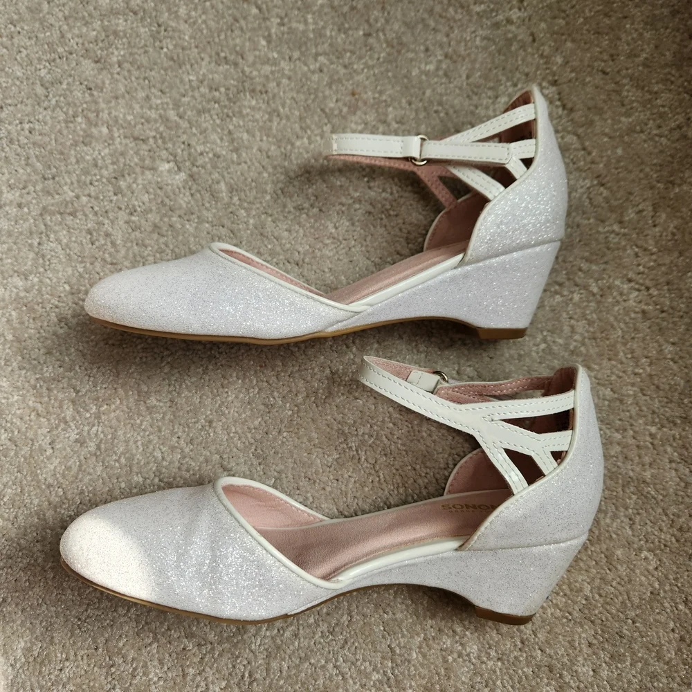 Silver Sparkle Girls Dress Shoes